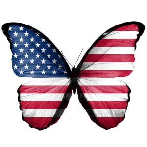 American Flag Embossed Butterfly