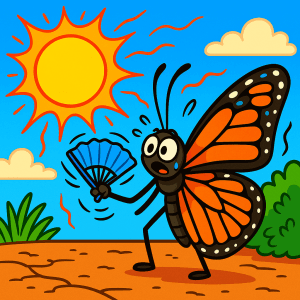 Butterfly in the sun, heatwave